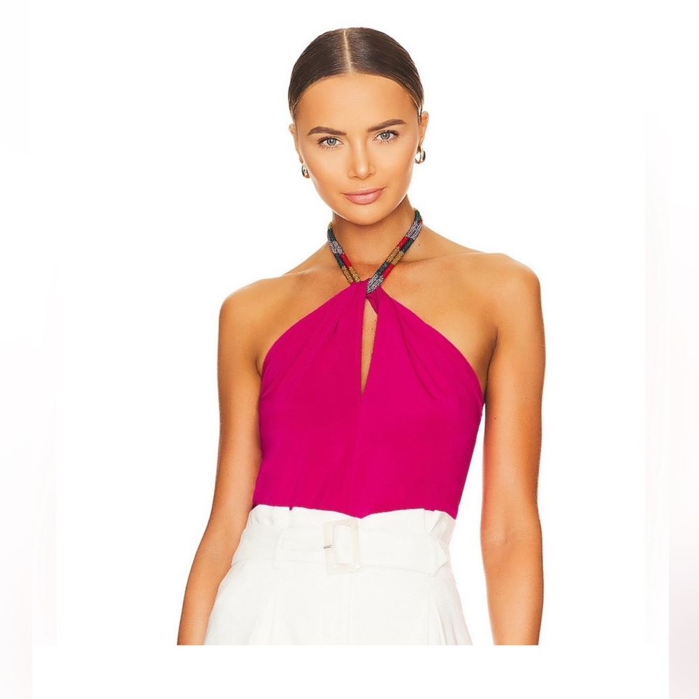 Veronica Beard‎ NWT Akeeva cutout embellished jersey halterneck top- Size 4